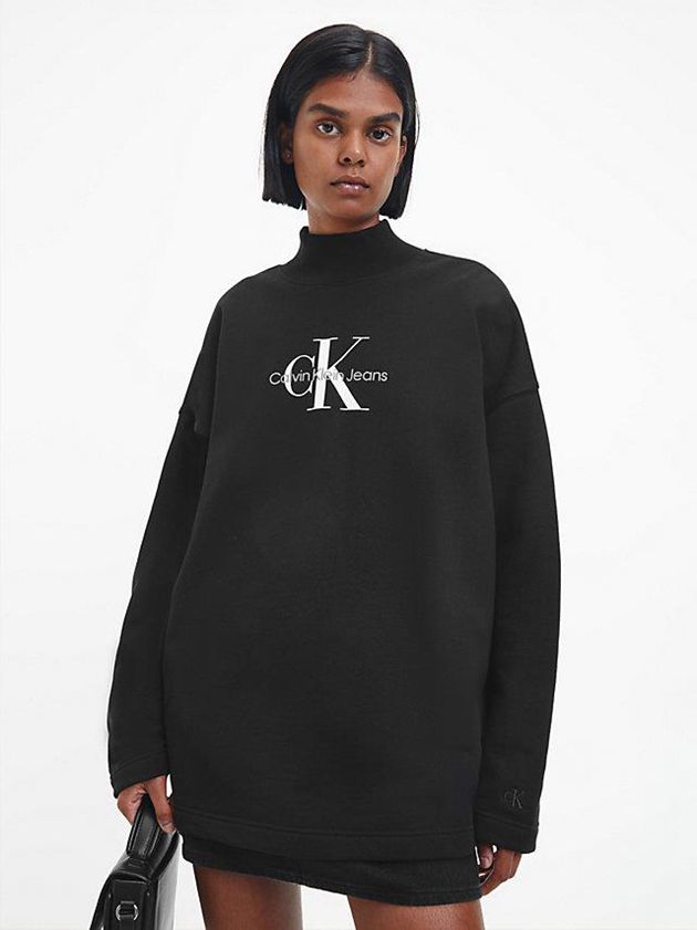 Calvin Klein USA Oversized Monogram Womens Sweatshirt Black 9136472-CO